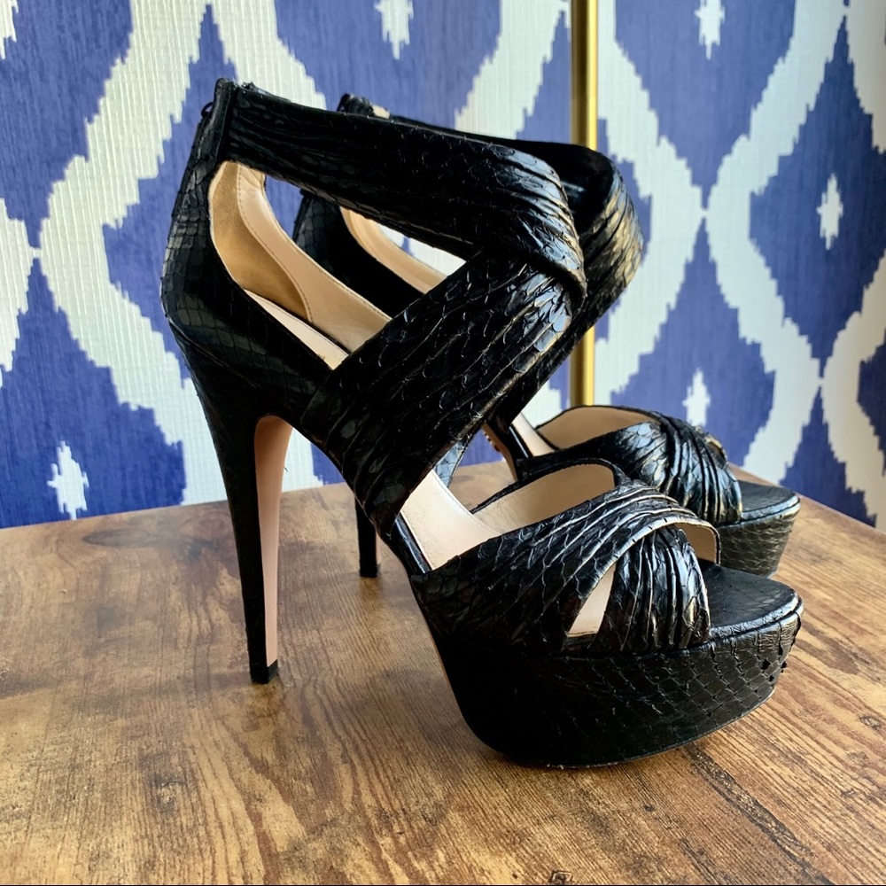 Prada Python Leather Platform Heels - image 5